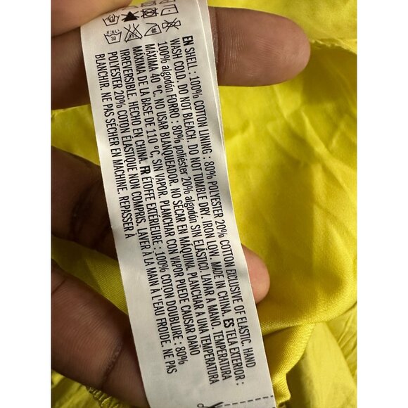 English Factory Puff Short Sleeve Midi Dress Square Neck Ruffle Smocked Detail S - Picture 11 of 12